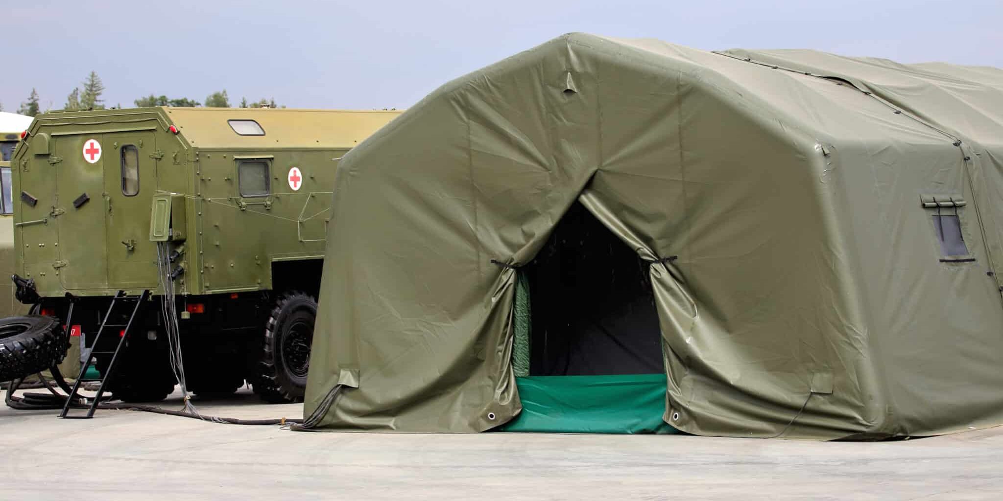 Tent of the field mobile hospital mil spec fabric